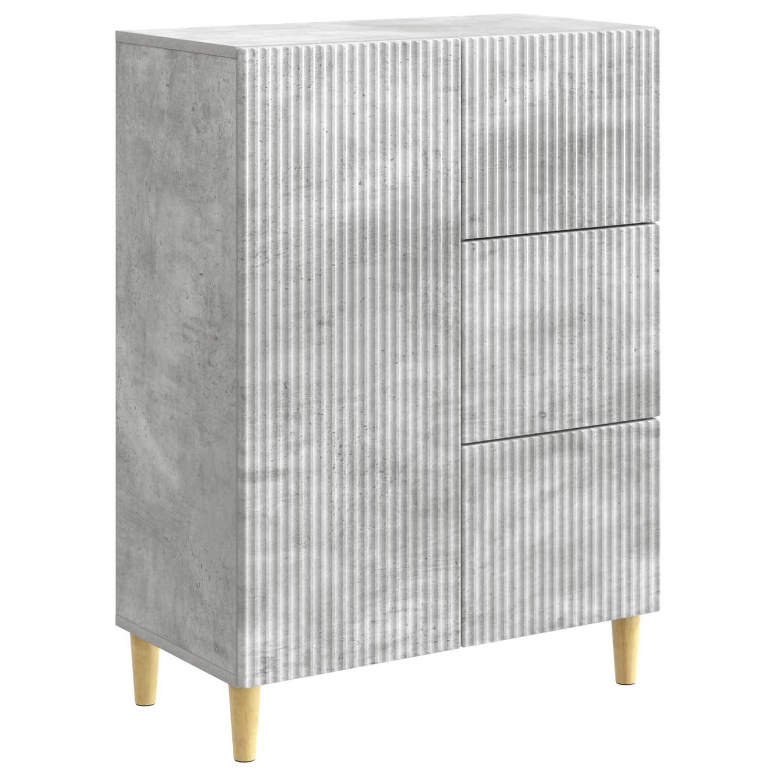 Dressoir met lade Betongrijs 66 x 34,5 x 90 cm Bewerkt hout is nu te koop bij PeponiXL, paradijselijk wonen!