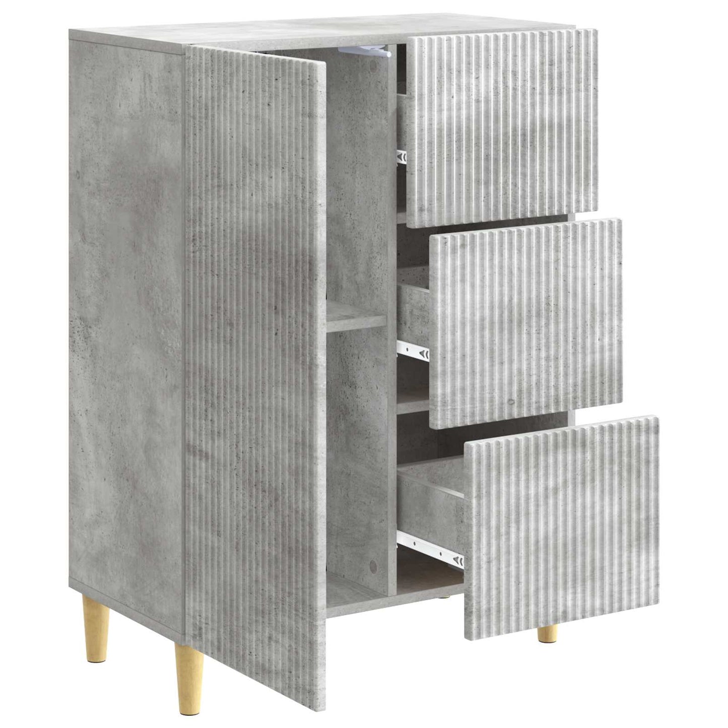 Dressoir met lade Betongrijs 66 x 34,5 x 90 cm Bewerkt hout is nu te koop bij PeponiXL, paradijselijk wonen!