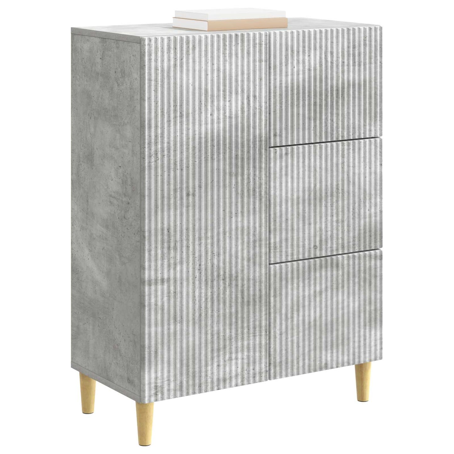 Dressoir met lade Betongrijs 66 x 34,5 x 90 cm Bewerkt hout is nu te koop bij PeponiXL, paradijselijk wonen!