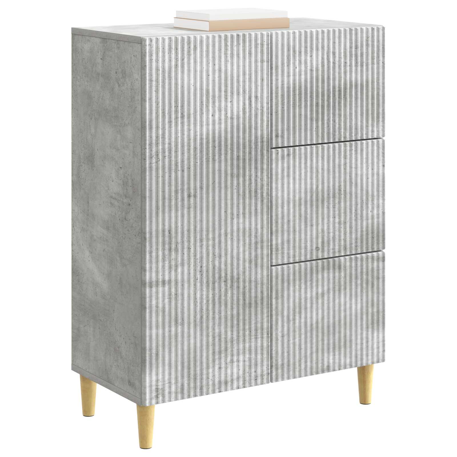Dressoir met lade Betongrijs 66 x 34,5 x 90 cm Bewerkt hout is nu te koop bij PeponiXL, paradijselijk wonen!