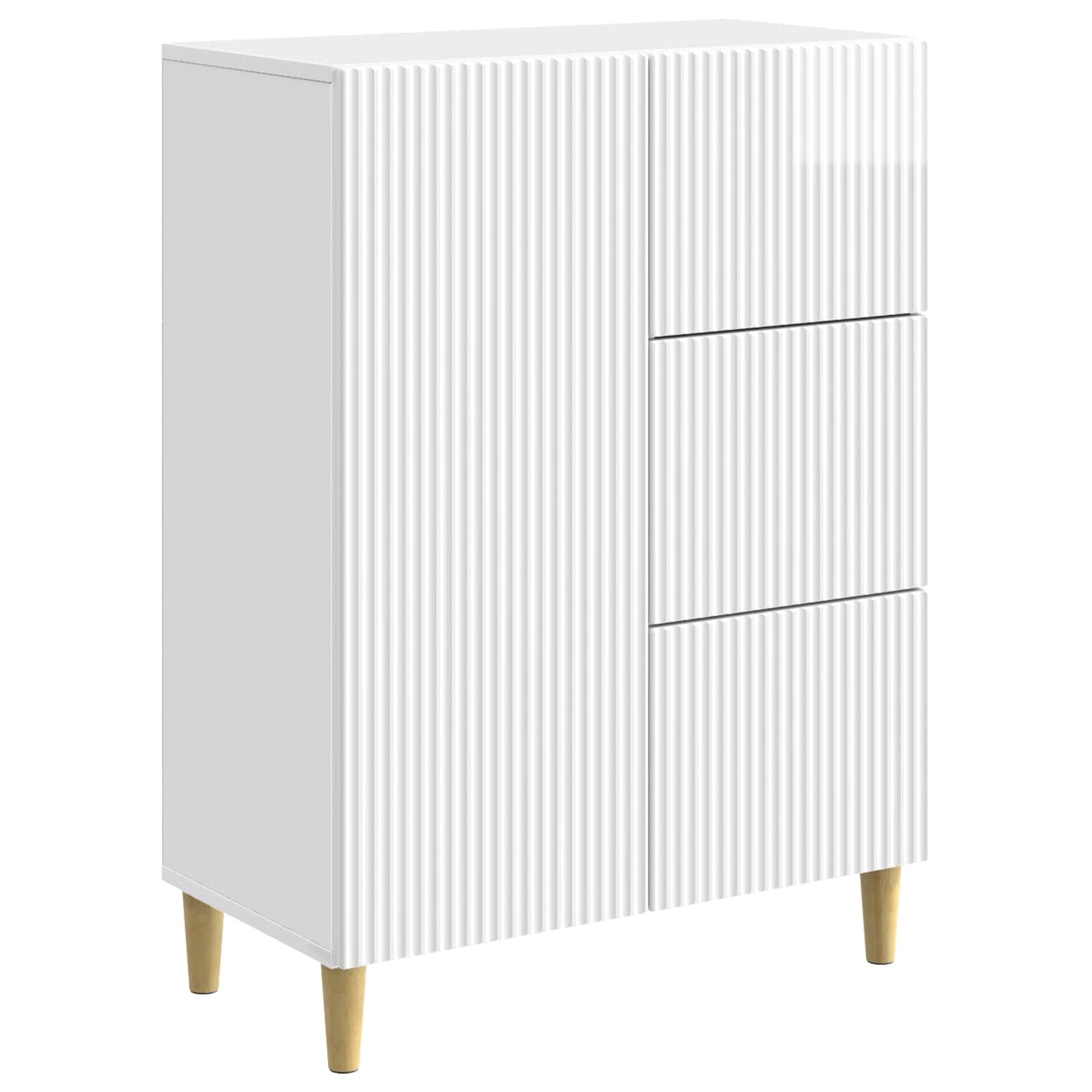 Dressoir met lade Hoogglans Wit 66 x 34,5 x 90 cm Bewerkt hout is nu te koop bij PeponiXL, paradijselijk wonen!