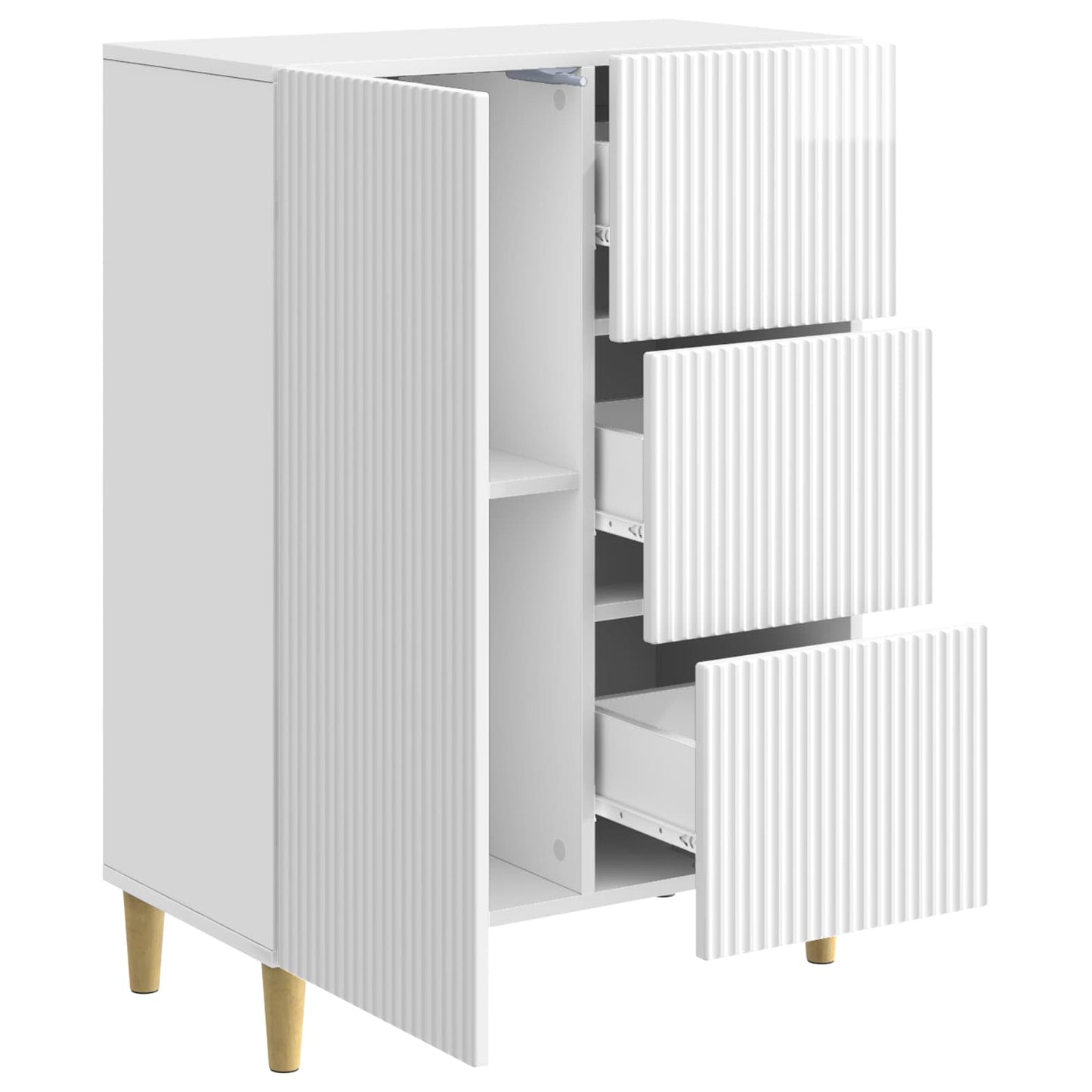 Dressoir met lade Hoogglans Wit 66 x 34,5 x 90 cm Bewerkt hout is nu te koop bij PeponiXL, paradijselijk wonen!
