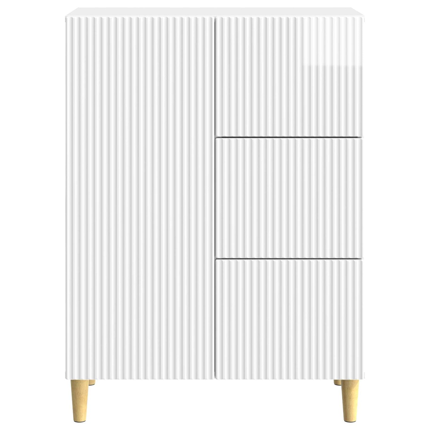 Dressoir met lade Hoogglans Wit 66 x 34,5 x 90 cm Bewerkt hout is nu te koop bij PeponiXL, paradijselijk wonen!