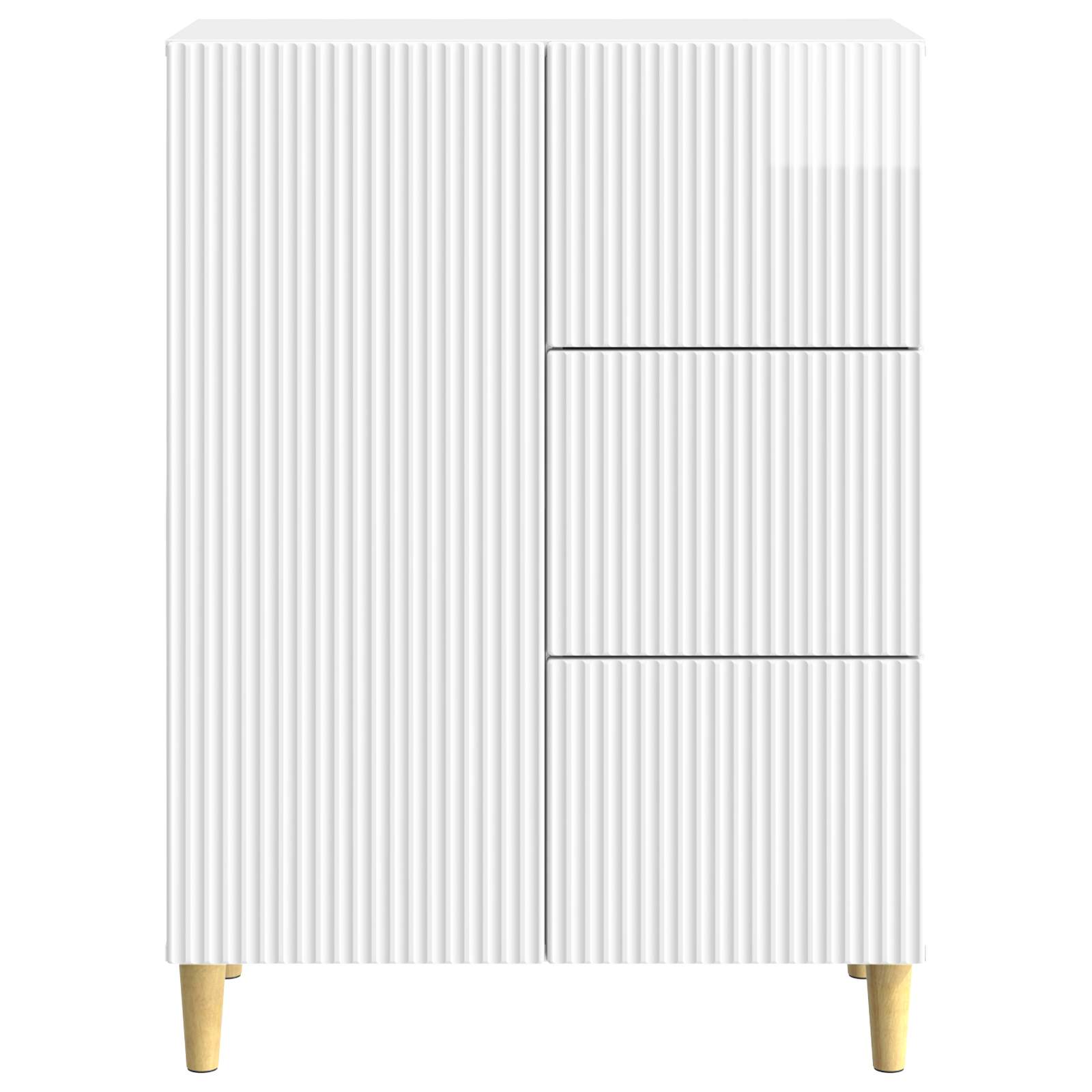 Dressoir met lade Hoogglans Wit 66 x 34,5 x 90 cm Bewerkt hout is nu te koop bij PeponiXL, paradijselijk wonen!