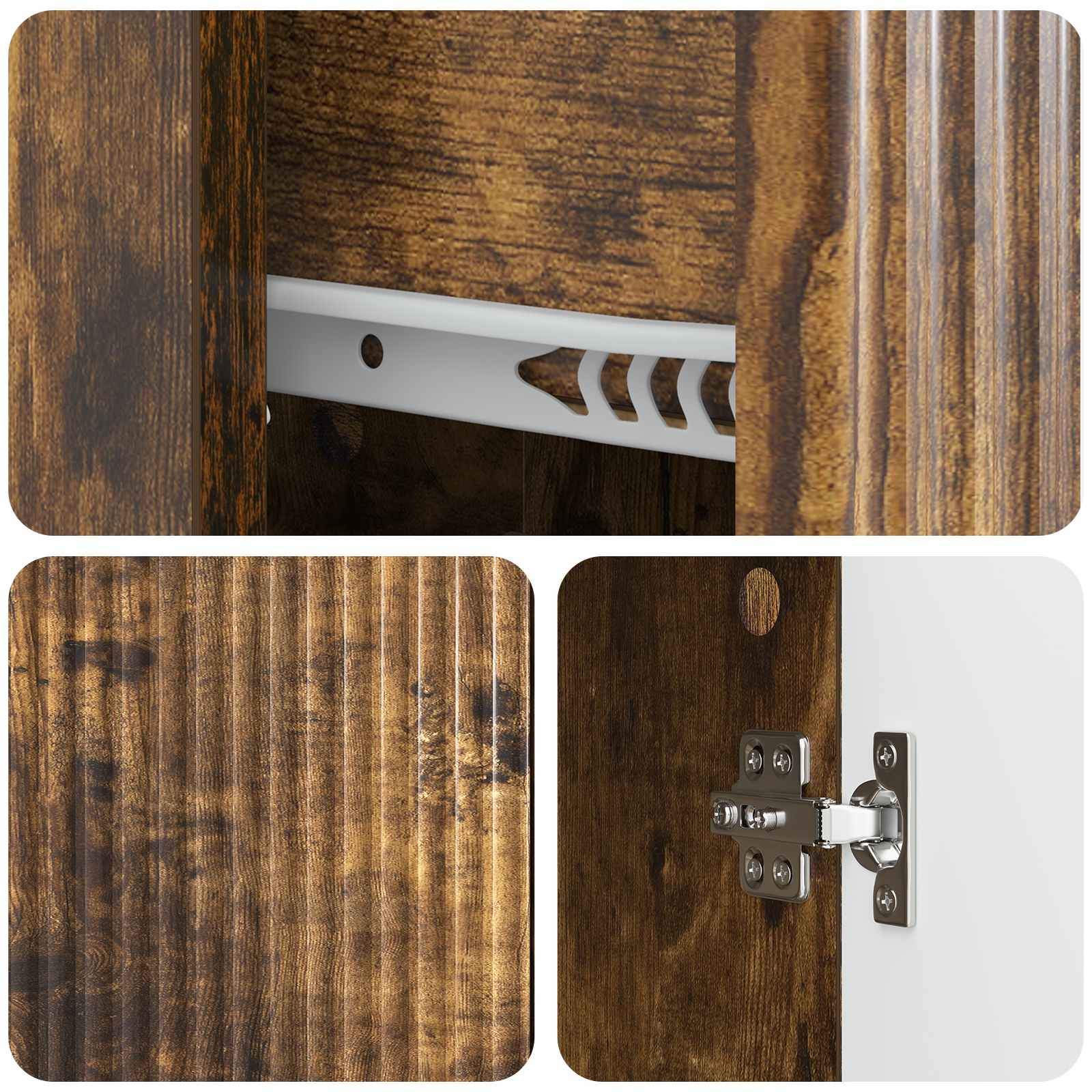 Dressoir met lade Gerookt eiken 66 x 34,5 x 90 cm Bewerkt hout is nu te koop bij PeponiXL, paradijselijk wonen!