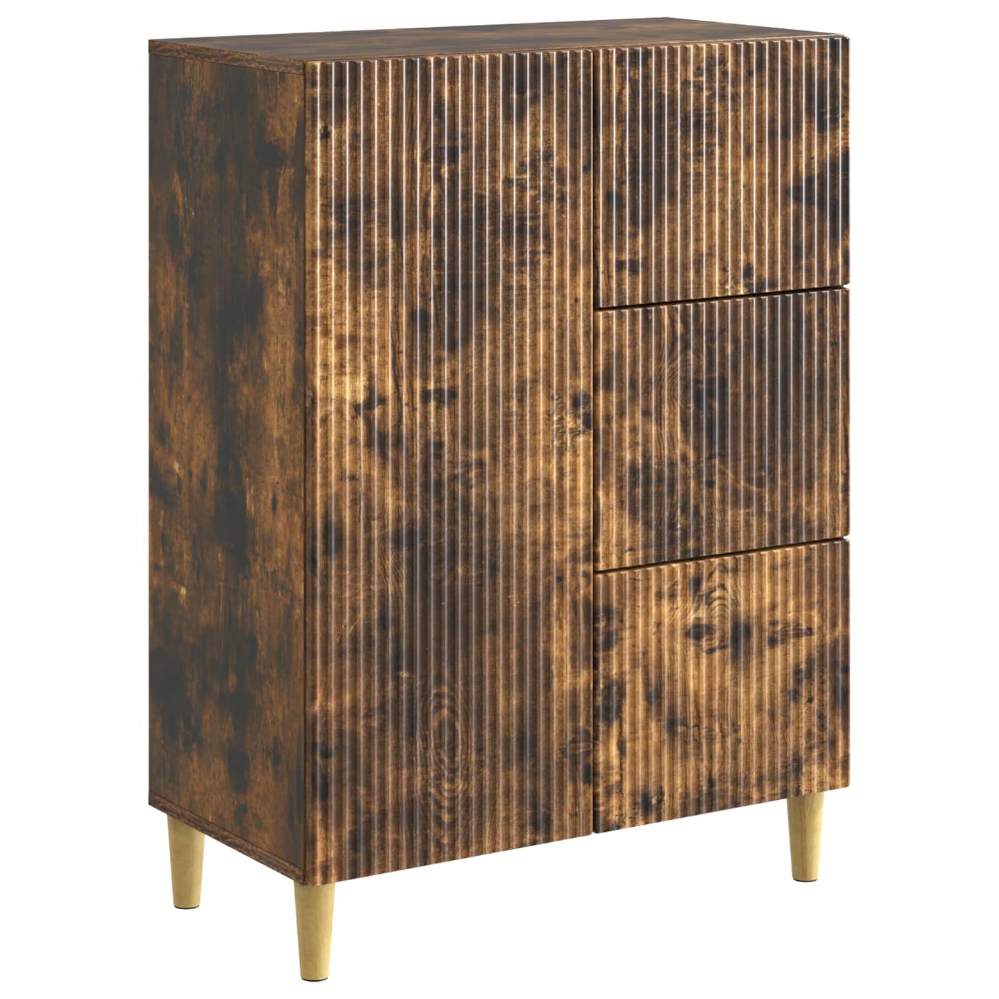 Dressoir met lade Gerookt eiken 66 x 34,5 x 90 cm Bewerkt hout is nu te koop bij PeponiXL, paradijselijk wonen!