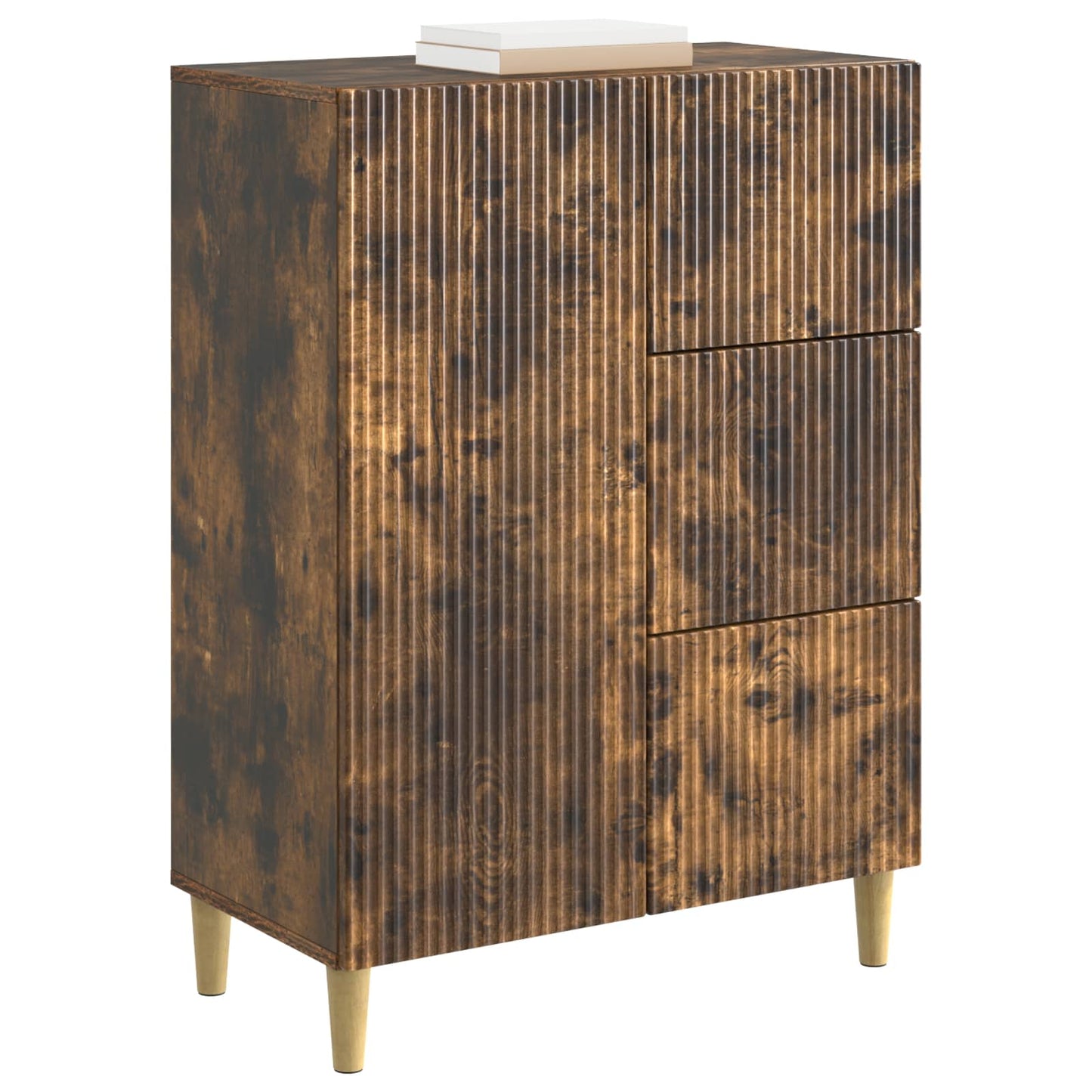Dressoir met lade Gerookt eiken 66 x 34,5 x 90 cm Bewerkt hout is nu te koop bij PeponiXL, paradijselijk wonen!