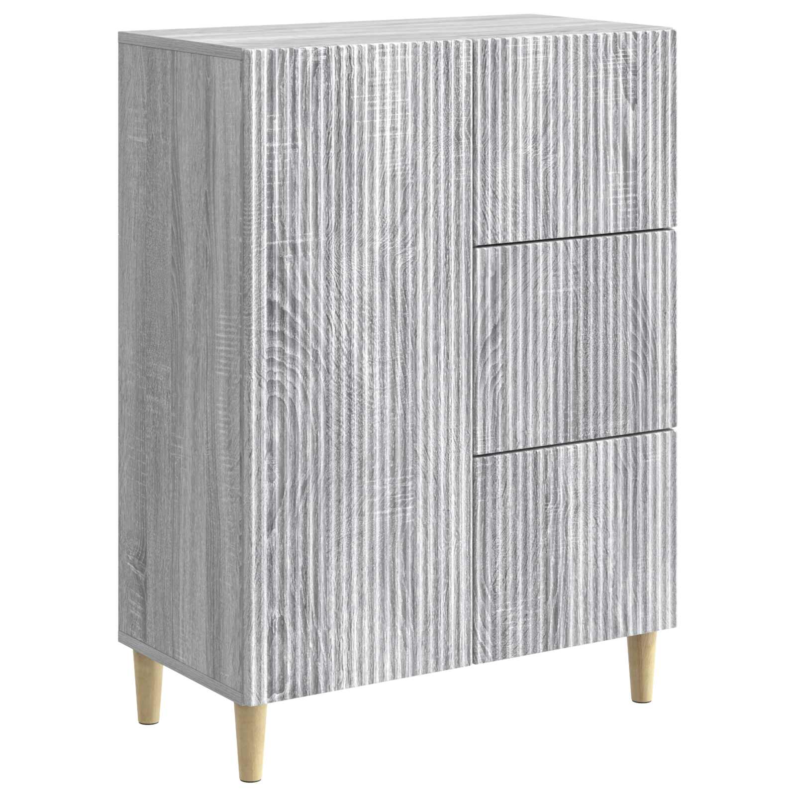 Dressoir met lade Grijs sonoma 66 x 34,5 x 90 cm Bewerkt hout is nu te koop bij PeponiXL, paradijselijk wonen!