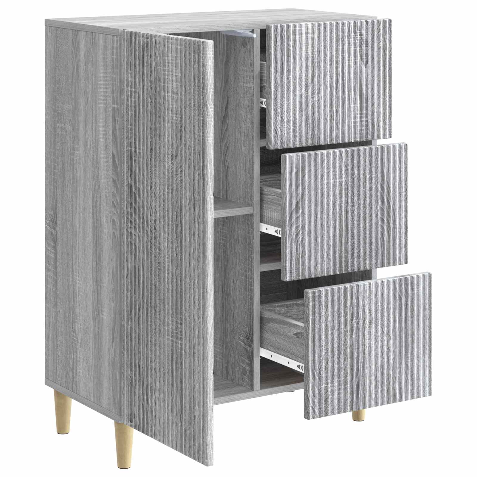 Dressoir met lade Grijs sonoma 66 x 34,5 x 90 cm Bewerkt hout is nu te koop bij PeponiXL, paradijselijk wonen!