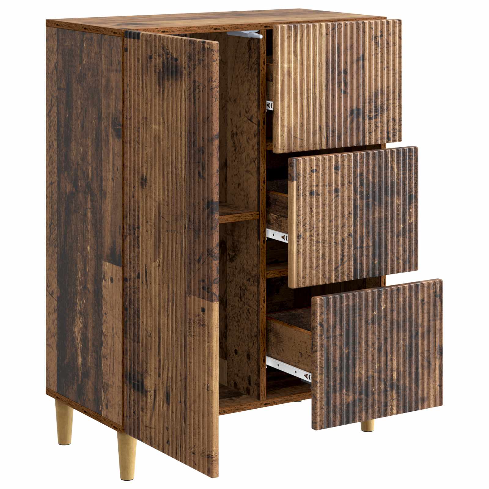 Dressoir met lade Oud hout 66 x 34,5 x 90 cm Bewerkt hout is nu te koop bij PeponiXL, paradijselijk wonen!