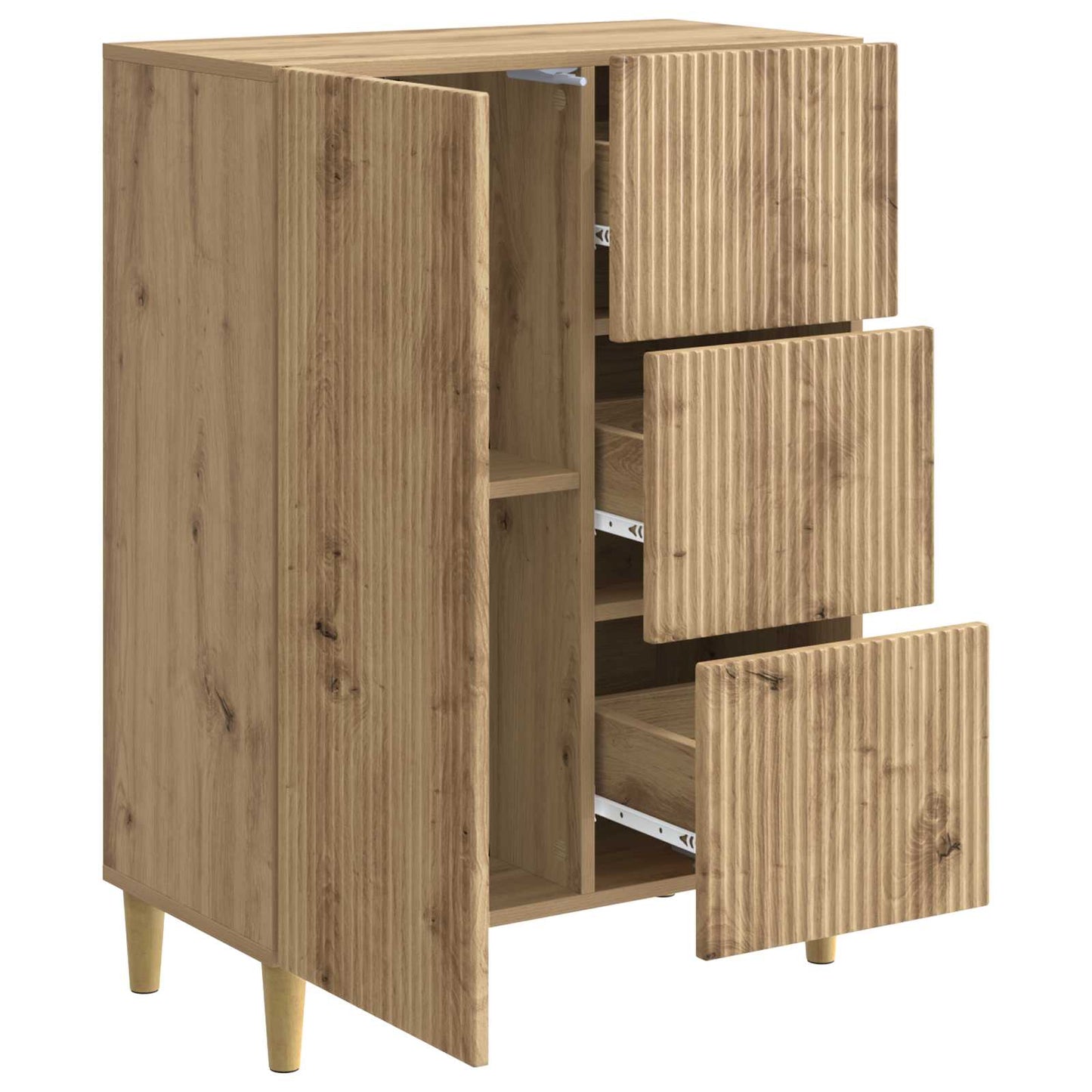 Dressoir Artisanaal eiken 66 x 34,5 x 90 cm Bewerkt hout is nu te koop bij PeponiXL, paradijselijk wonen!