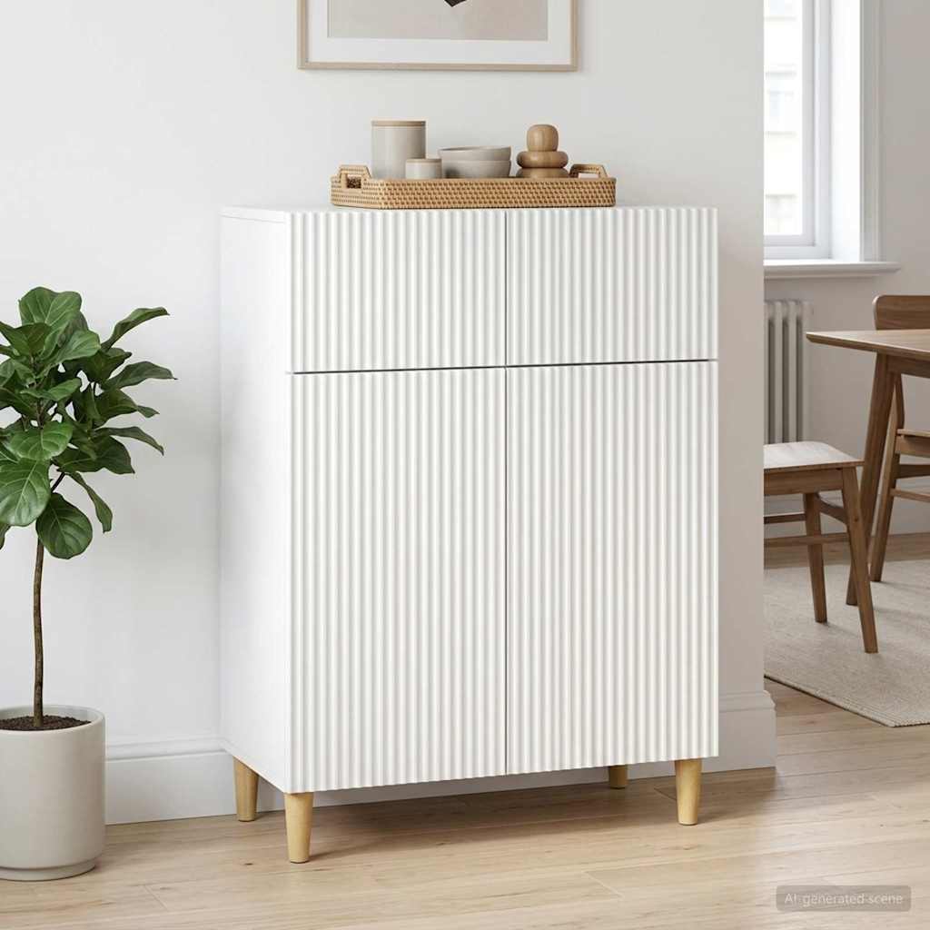 Dressoir Wit 66 x 34,5 x 90 cm Bewerkt hout is nu te koop bij PeponiXL, paradijselijk wonen!