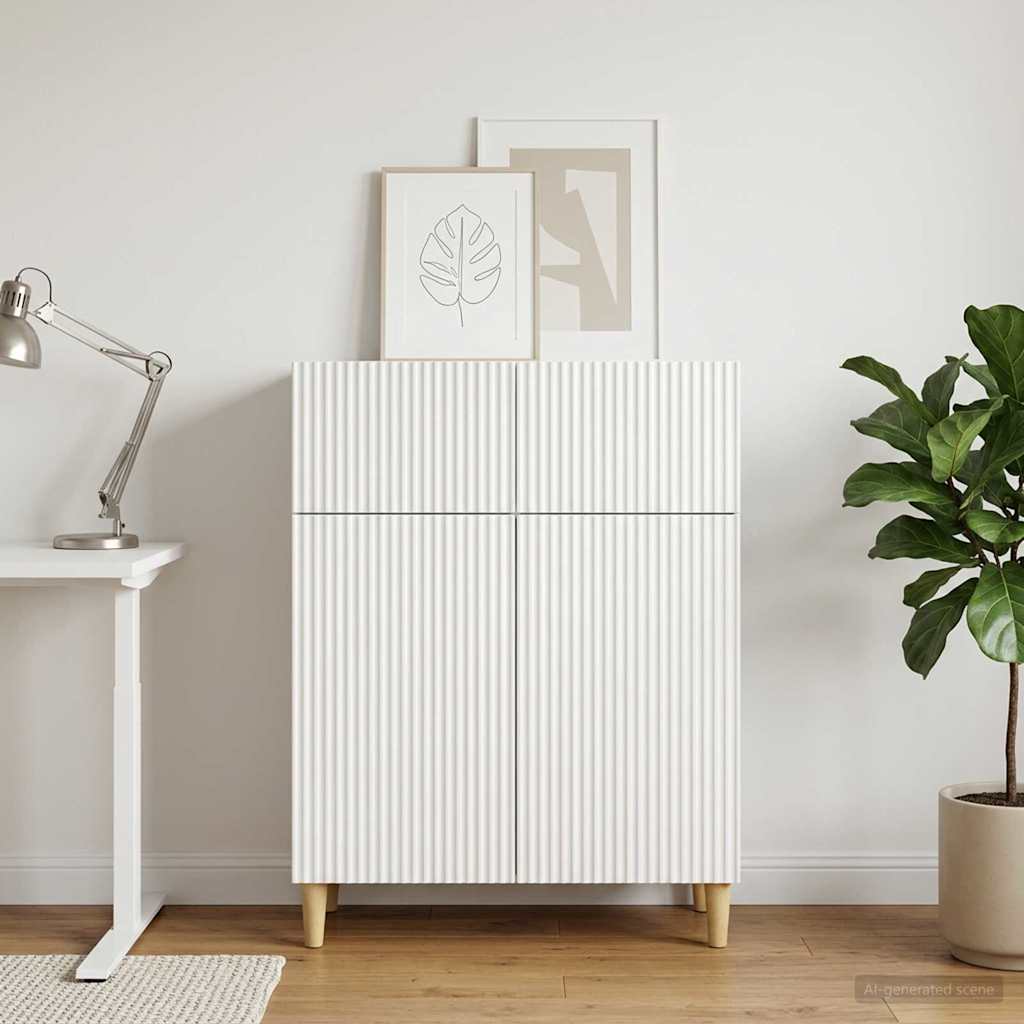 Dressoir Wit 66 x 34,5 x 90 cm Bewerkt hout is nu te koop bij PeponiXL, paradijselijk wonen!
