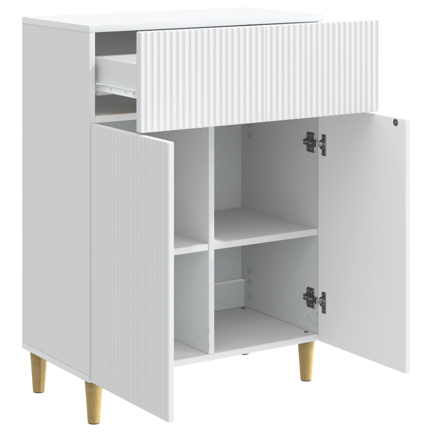 Dressoir Wit 66 x 34,5 x 90 cm Bewerkt hout is nu te koop bij PeponiXL, paradijselijk wonen!