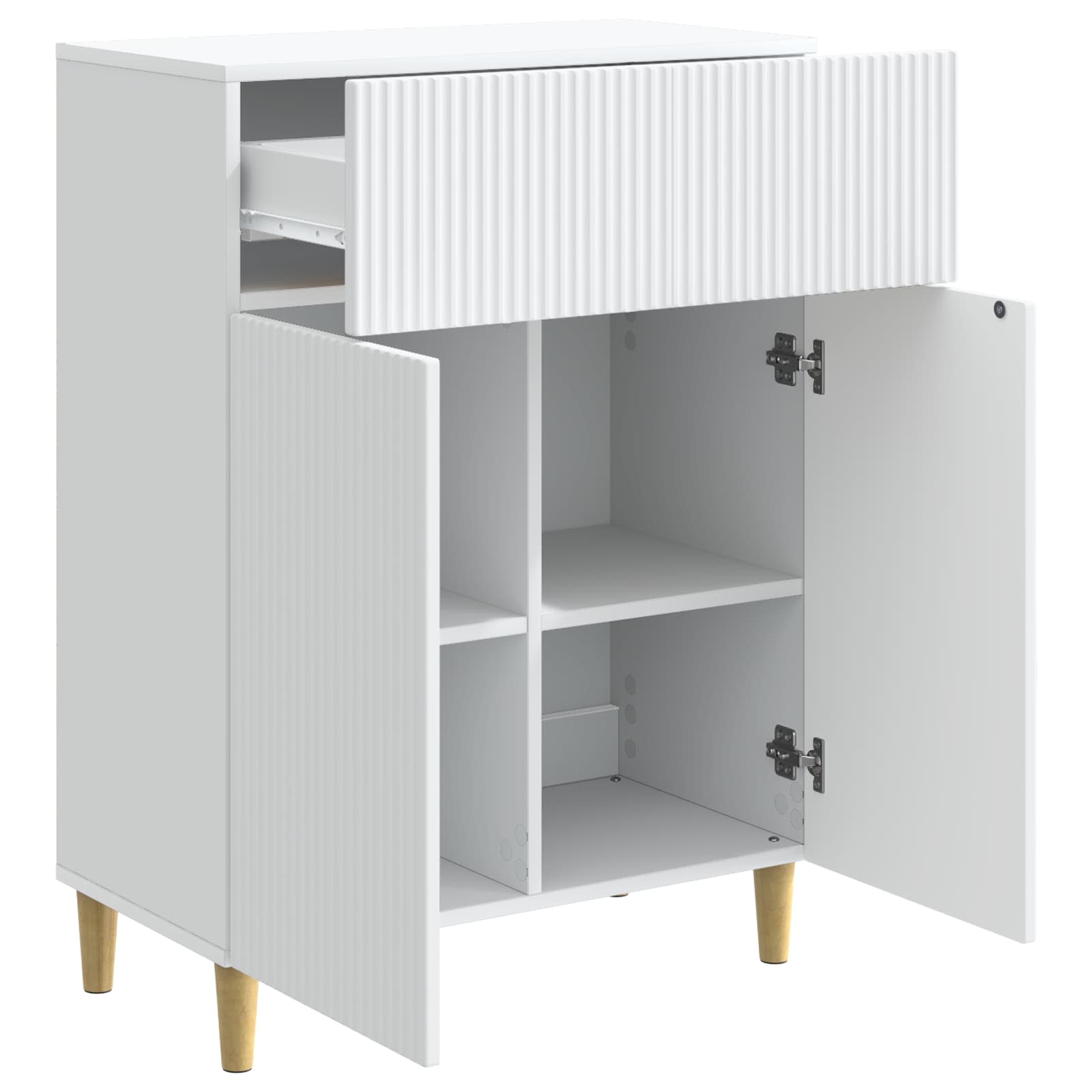 Dressoir Wit 66 x 34,5 x 90 cm Bewerkt hout is nu te koop bij PeponiXL, paradijselijk wonen!