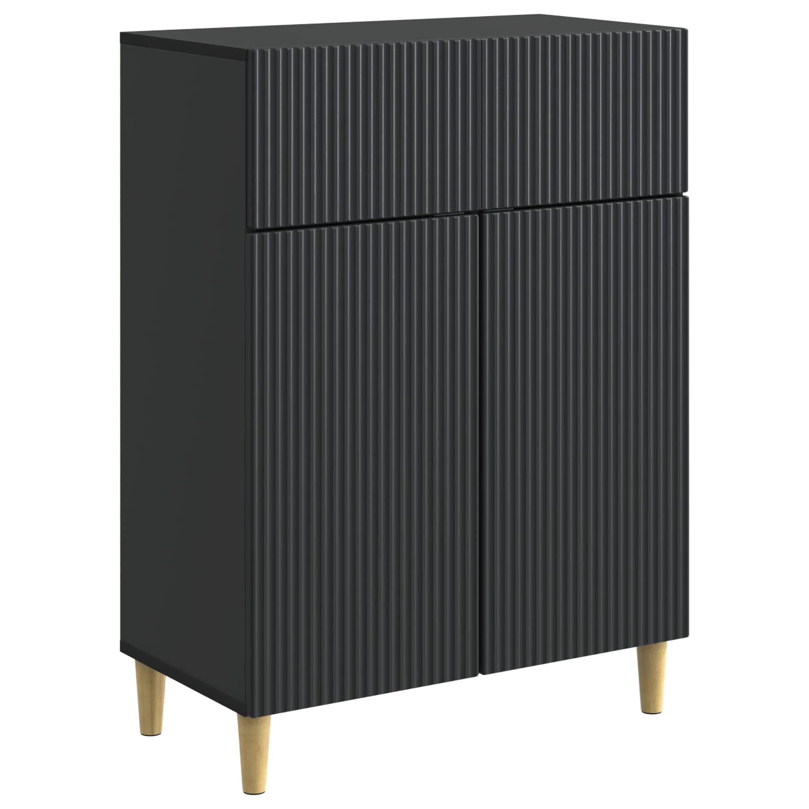 Dressoir met lade Zwart 66 x 34,5 x 90 cm Bewerkt hout is nu te koop bij PeponiXL, paradijselijk wonen!