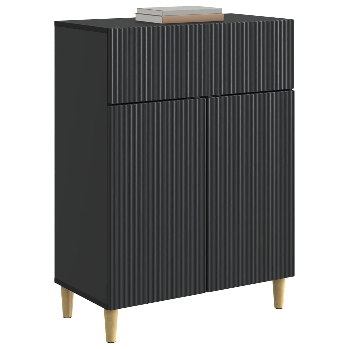 Dressoir met lade Zwart 66 x 34,5 x 90 cm Bewerkt hout is nu te koop bij PeponiXL, paradijselijk wonen!