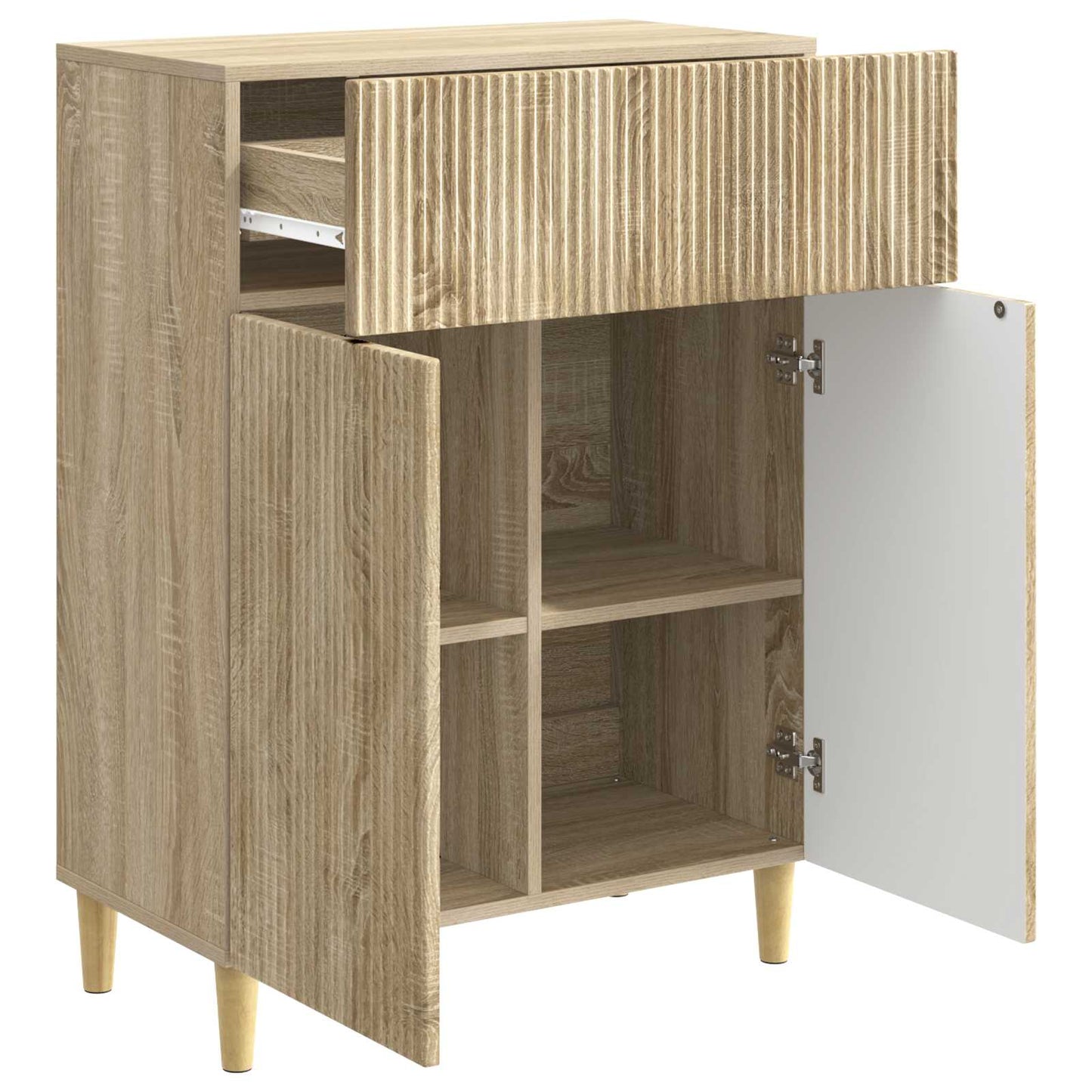Dressoir met lade Sonoma Eiken 66 x 34,5 x 90 cm Bewerkt hout is nu te koop bij PeponiXL, paradijselijk wonen!