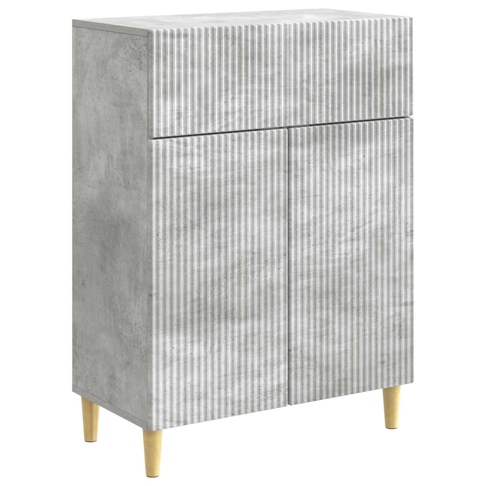Dressoir met lade Betongrijs 66 x 34,5 x 90 cm Bewerkt hout is nu te koop bij PeponiXL, paradijselijk wonen!