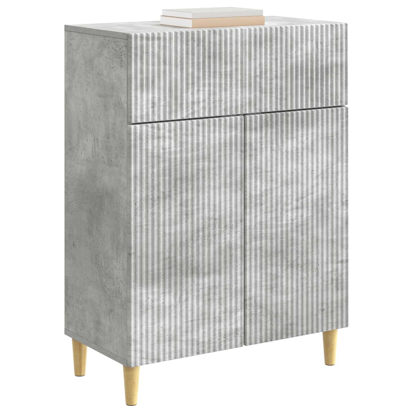 Dressoir met lade Betongrijs 66 x 34,5 x 90 cm Bewerkt hout is nu te koop bij PeponiXL, paradijselijk wonen!