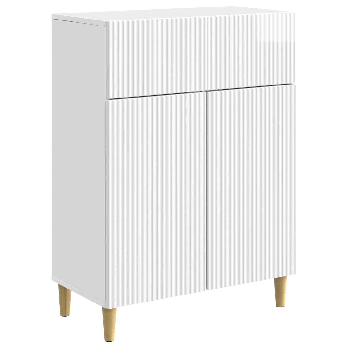 Dressoir met lade Hoogglans Wit 66 x 34,5 x 90 cm Bewerkt hout is nu te koop bij PeponiXL, paradijselijk wonen!