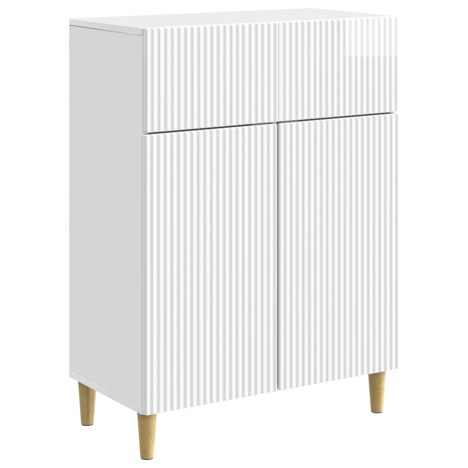 Dressoir met lade Hoogglans Wit 66 x 34,5 x 90 cm Bewerkt hout is nu te koop bij PeponiXL, paradijselijk wonen!