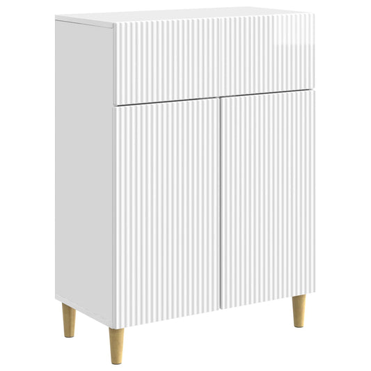Dressoir met lade Hoogglans Wit 66 x 34,5 x 90 cm Bewerkt hout is nu te koop bij PeponiXL, paradijselijk wonen!
