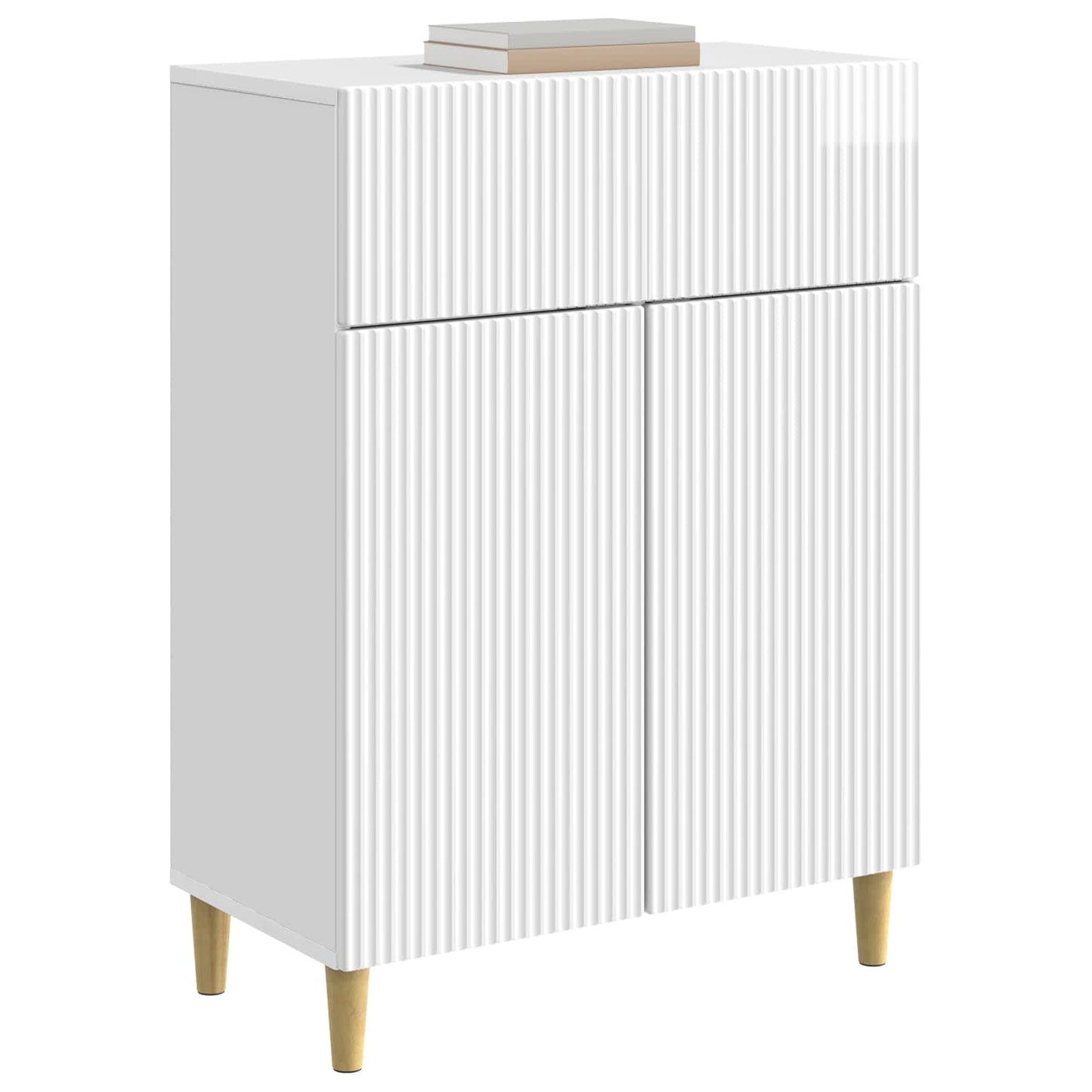Dressoir met lade Hoogglans Wit 66 x 34,5 x 90 cm Bewerkt hout is nu te koop bij PeponiXL, paradijselijk wonen!
