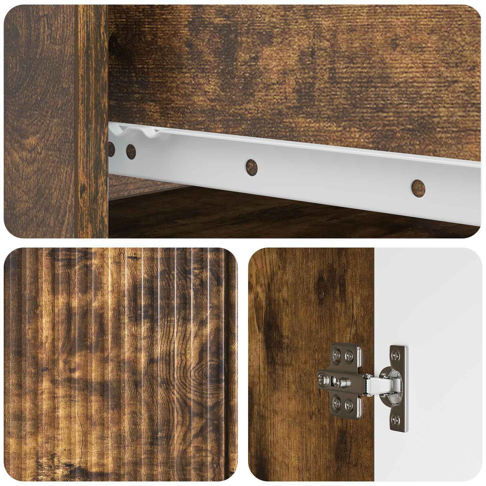Dressoir met lade Gerookt eiken 66 x 34,5 x 90 cm Bewerkt hout is nu te koop bij PeponiXL, paradijselijk wonen!