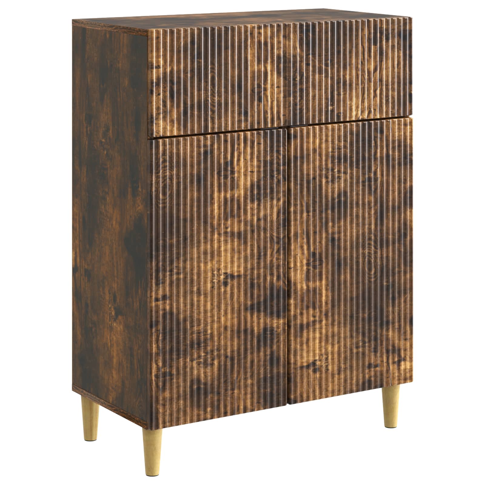 Dressoir met lade Gerookt eiken 66 x 34,5 x 90 cm Bewerkt hout is nu te koop bij PeponiXL, paradijselijk wonen!