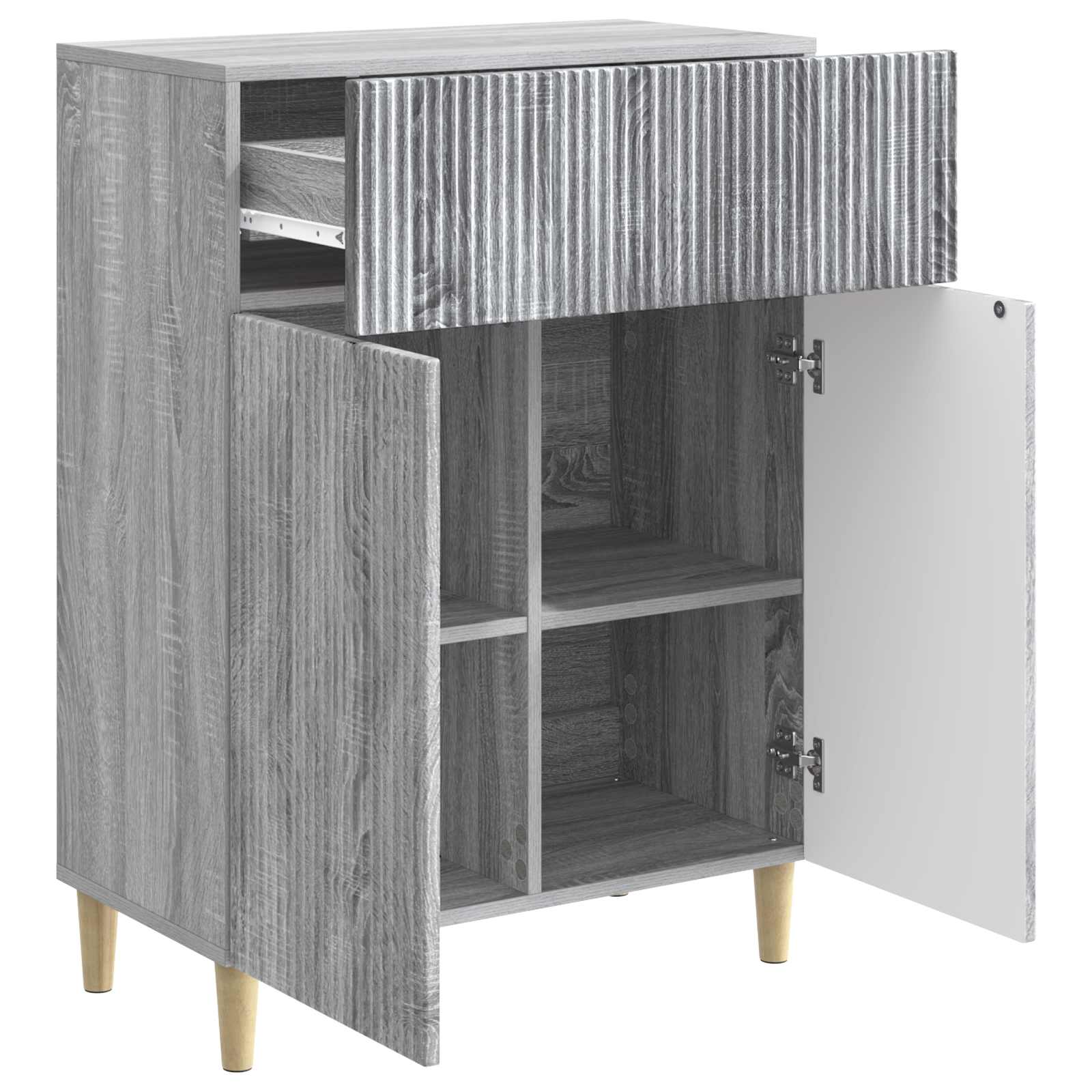 Dressoir met lade Grijs sonoma 66 x 34,5 x 90 cm Bewerkt hout is nu te koop bij PeponiXL, paradijselijk wonen!