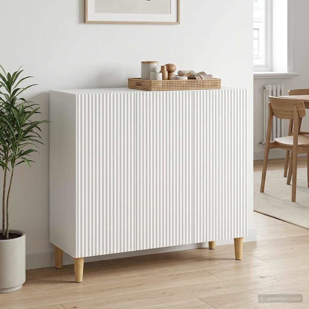 Dressoir Wit 89 x 34,5 x 80 cm Bewerkt hout is nu te koop bij PeponiXL, paradijselijk wonen!