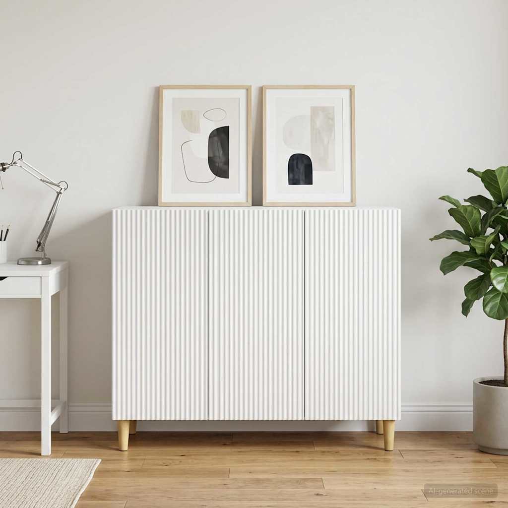 Dressoir Wit 89 x 34,5 x 80 cm Bewerkt hout is nu te koop bij PeponiXL, paradijselijk wonen!