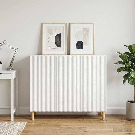 Dressoir Wit 89 x 34,5 x 80 cm Bewerkt hout is nu te koop bij PeponiXL, paradijselijk wonen!