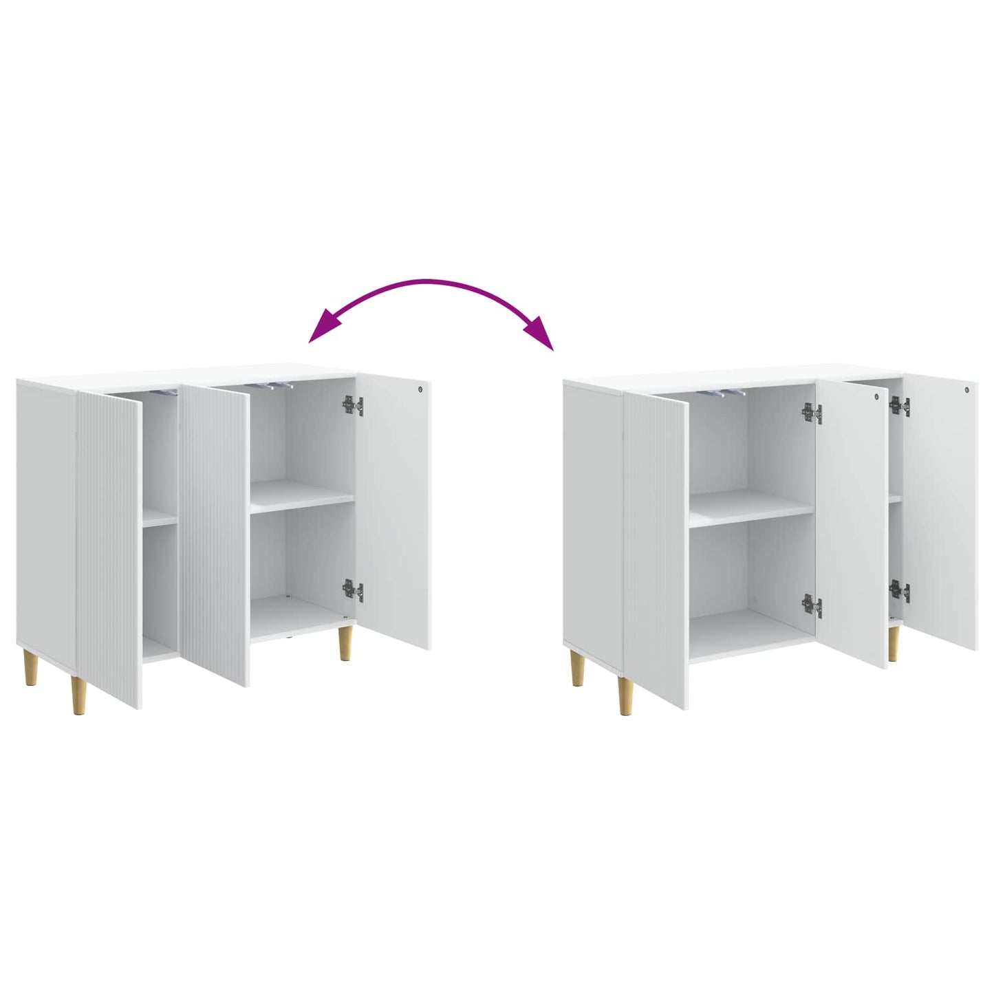 Dressoir Wit 89 x 34,5 x 80 cm Bewerkt hout is nu te koop bij PeponiXL, paradijselijk wonen!