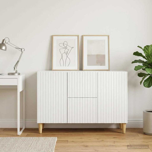 Dressoir Wit 89 x 34,5 x 60 cm Bewerkt hout is nu te koop bij PeponiXL, paradijselijk wonen!
