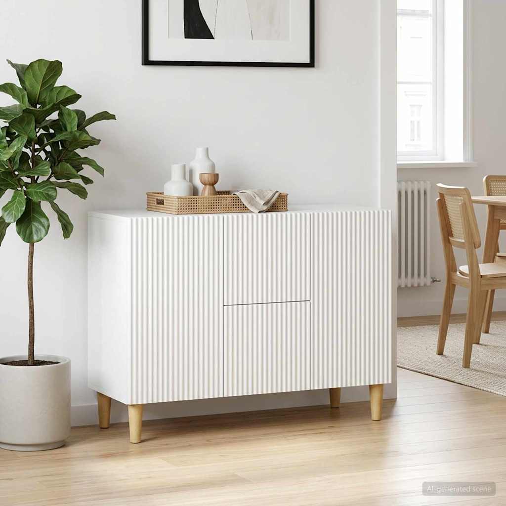 Dressoir Wit 89 x 34,5 x 60 cm Bewerkt hout is nu te koop bij PeponiXL, paradijselijk wonen!