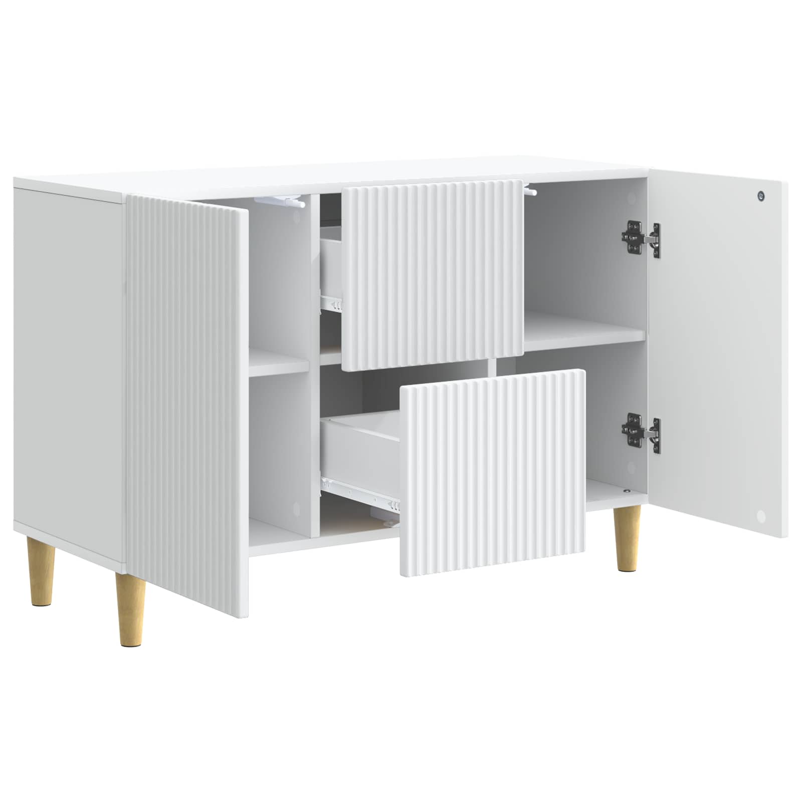 Dressoir Wit 89 x 34,5 x 60 cm Bewerkt hout is nu te koop bij PeponiXL, paradijselijk wonen!