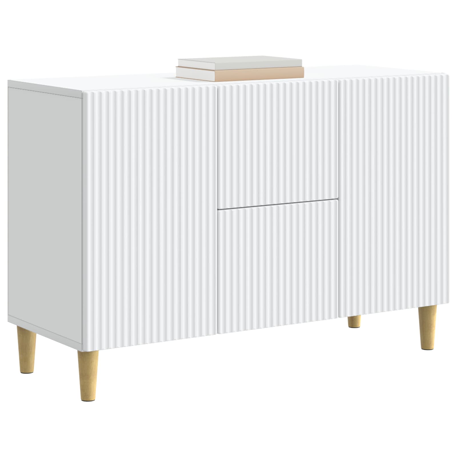 Dressoir Wit 89 x 34,5 x 60 cm Bewerkt hout is nu te koop bij PeponiXL, paradijselijk wonen!