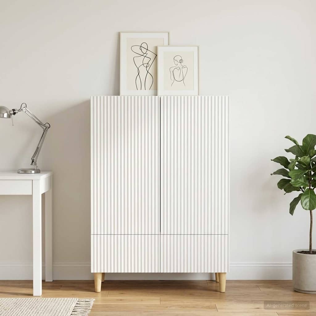 Dressoir Wit 66 x 34,5 x 95 cm Bewerkt hout is nu te koop bij PeponiXL, paradijselijk wonen!