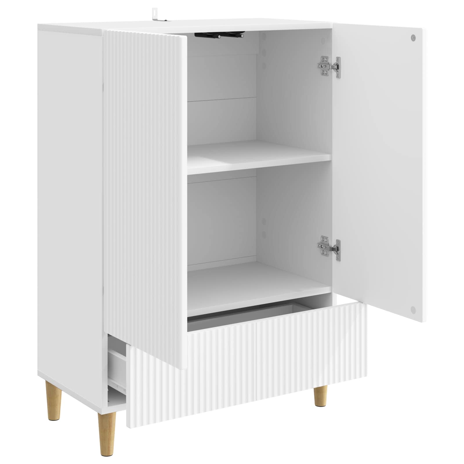 Dressoir Wit 66 x 34,5 x 95 cm Bewerkt hout is nu te koop bij PeponiXL, paradijselijk wonen!