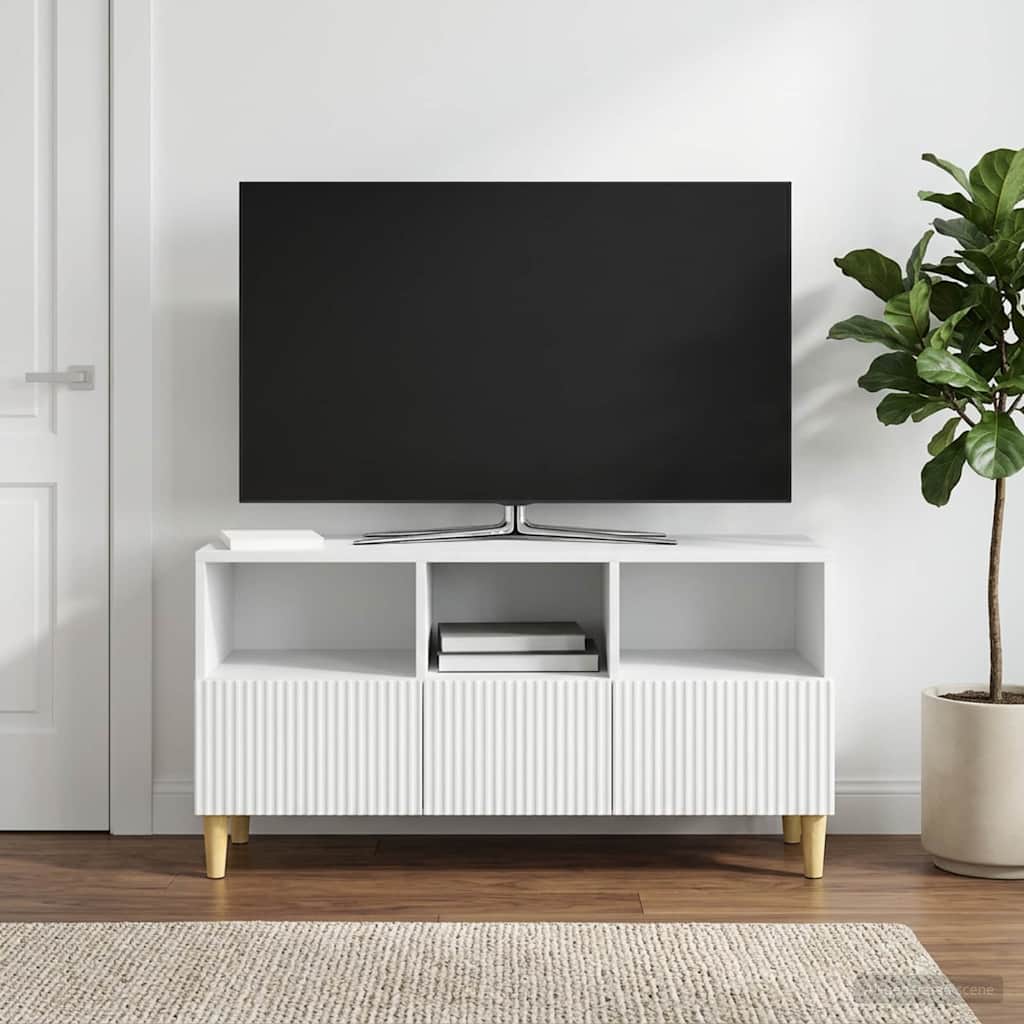 TV-kast met lade Wit 102 x 34,5 x 50 cm Bewerkt hout is nu te koop bij PeponiXL, paradijselijk wonen!