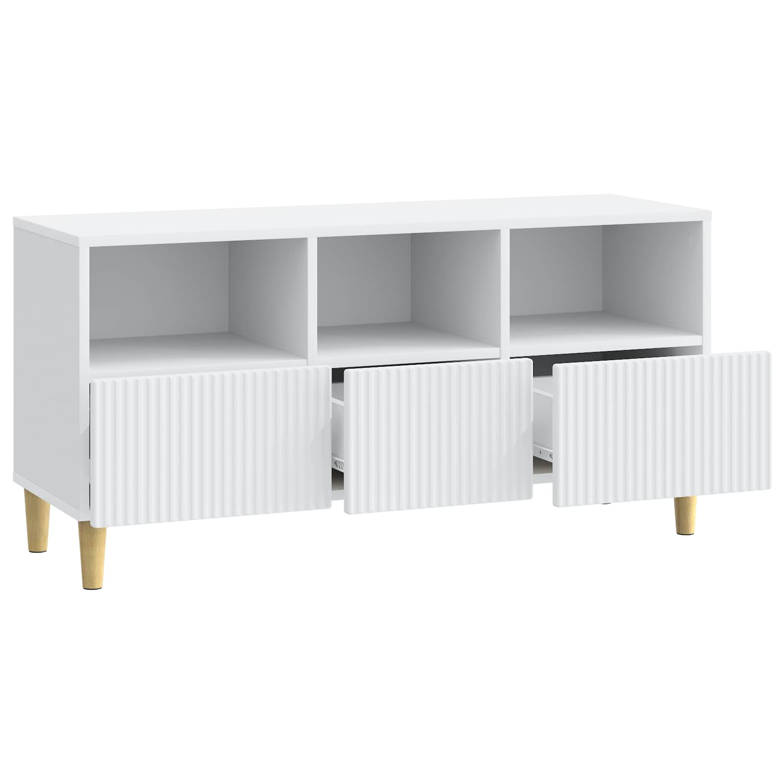 TV-kast met lade Wit 102 x 34,5 x 50 cm Bewerkt hout is nu te koop bij PeponiXL, paradijselijk wonen!