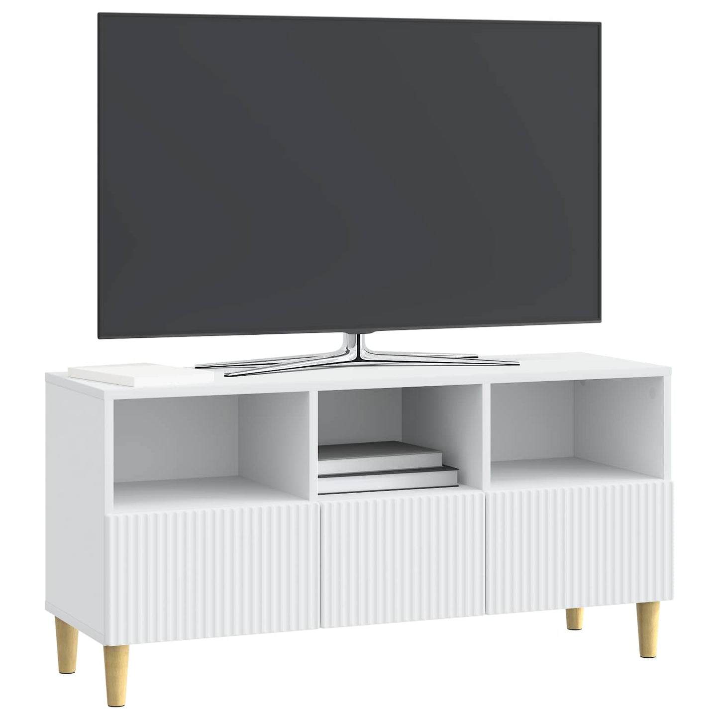 TV-kast met lade Wit 102 x 34,5 x 50 cm Bewerkt hout is nu te koop bij PeponiXL, paradijselijk wonen!
