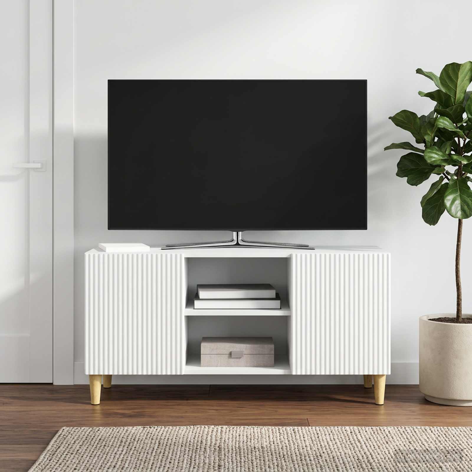 TV-kast Wit 102 x 34,5 x 50 cm Bewerkt hout is nu te koop bij PeponiXL, paradijselijk wonen!
