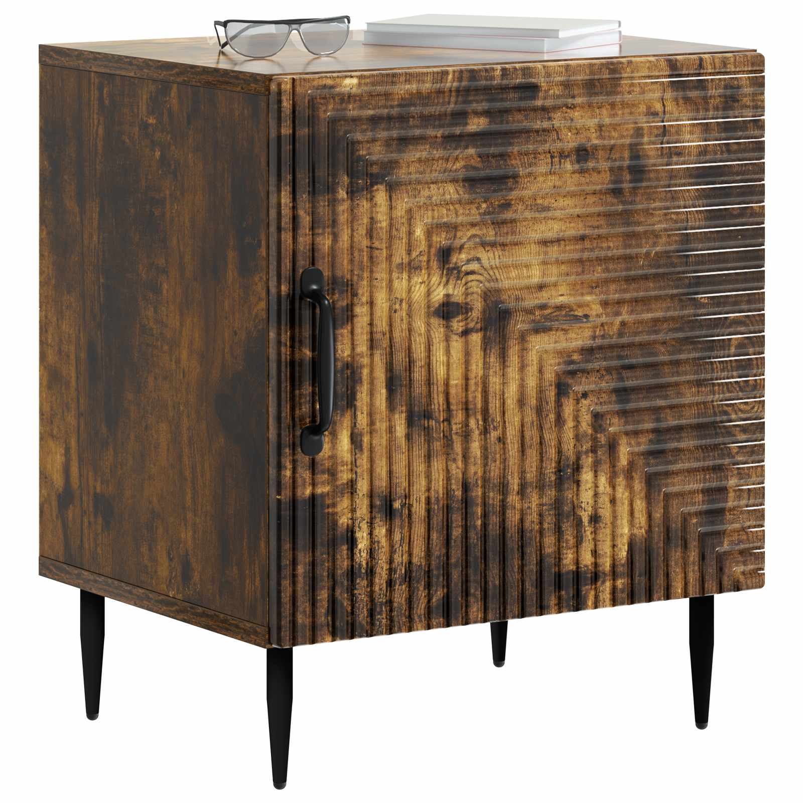 Nachtkastje Gerookt eiken 43 x 34,5 x 50 cm Bewerkt hout is nu te koop bij PeponiXL, paradijselijk wonen!