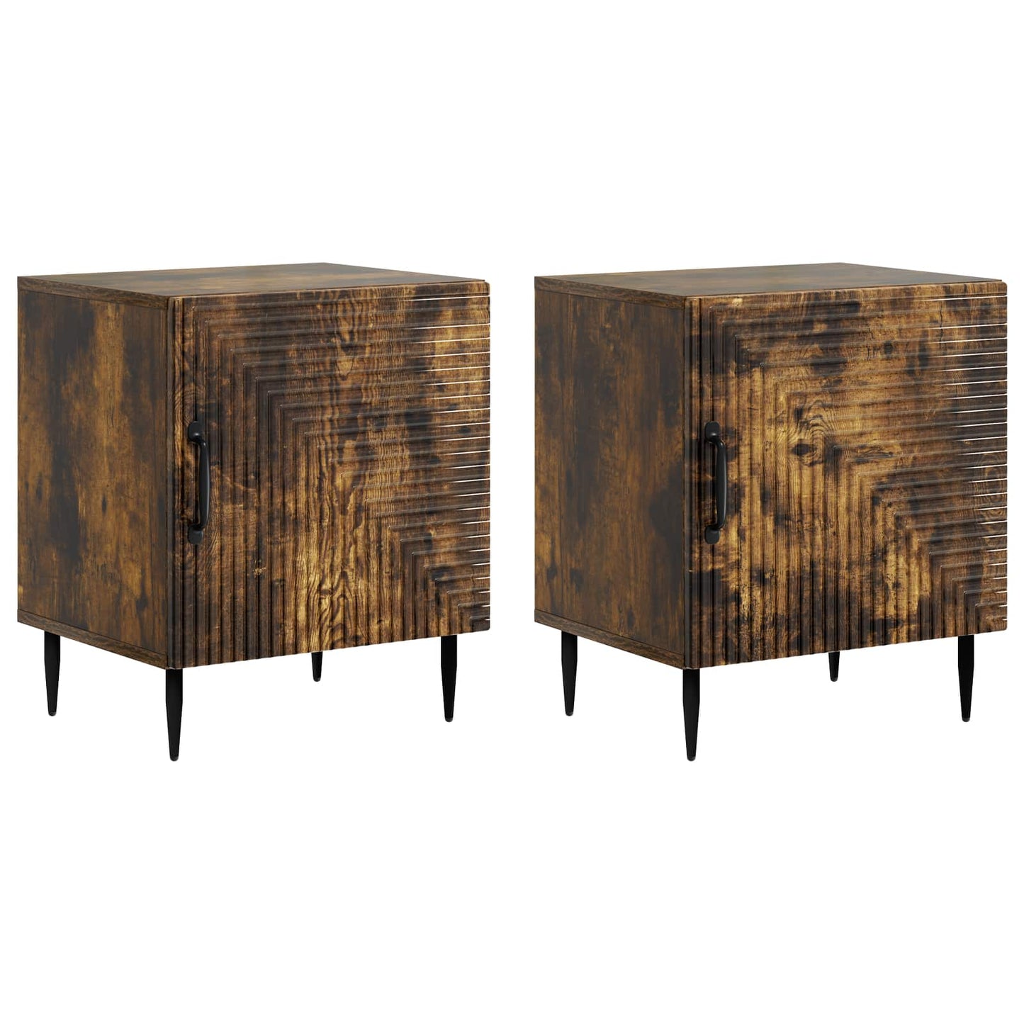 Nachtkastje 2 pcs Gerookt eiken 43 x 34,5 x 50 cm Bewerkt hout is nu te koop bij PeponiXL, paradijselijk wonen!