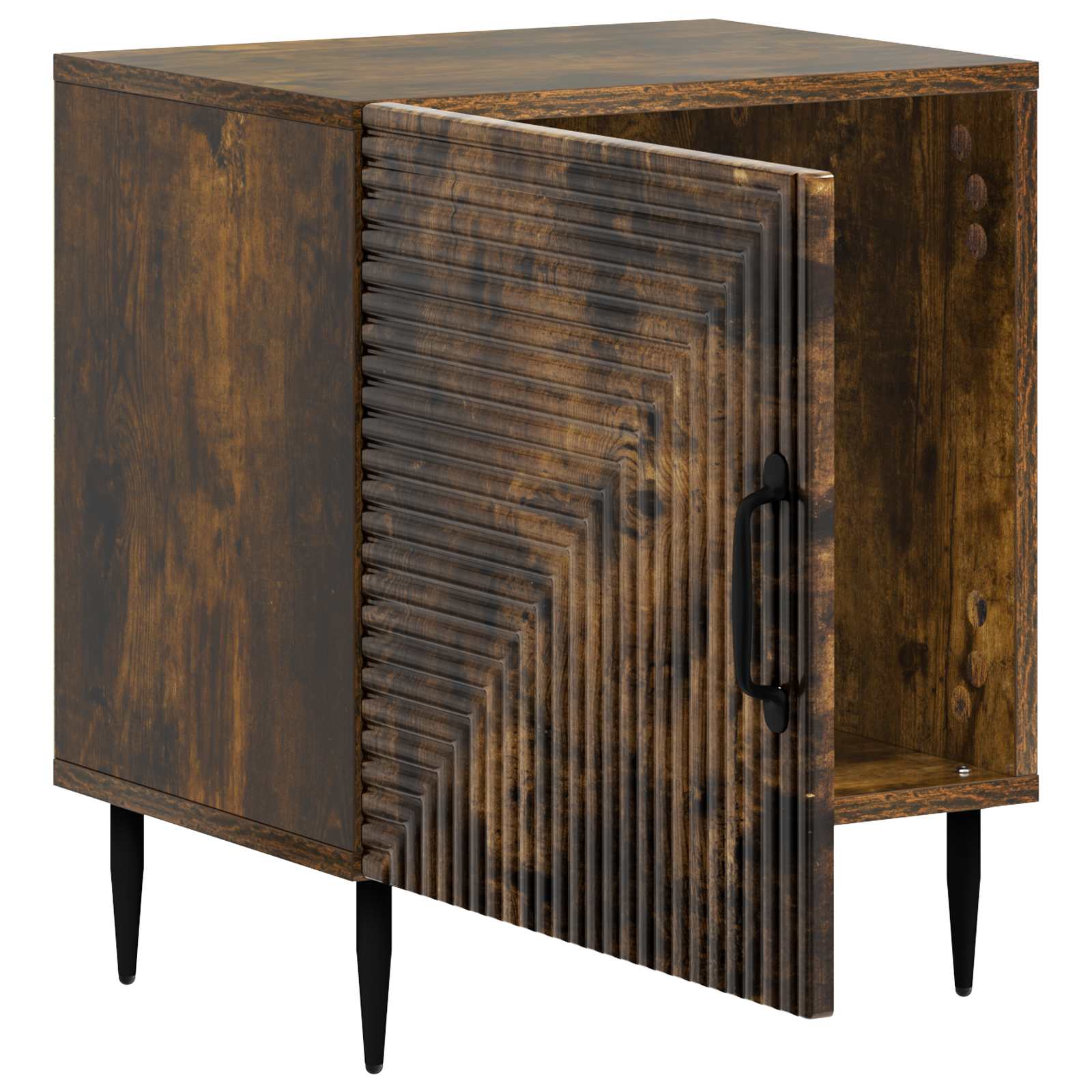 Nachtkastje 2 pcs Gerookt eiken 43 x 34,5 x 50 cm Bewerkt hout is nu te koop bij PeponiXL, paradijselijk wonen!