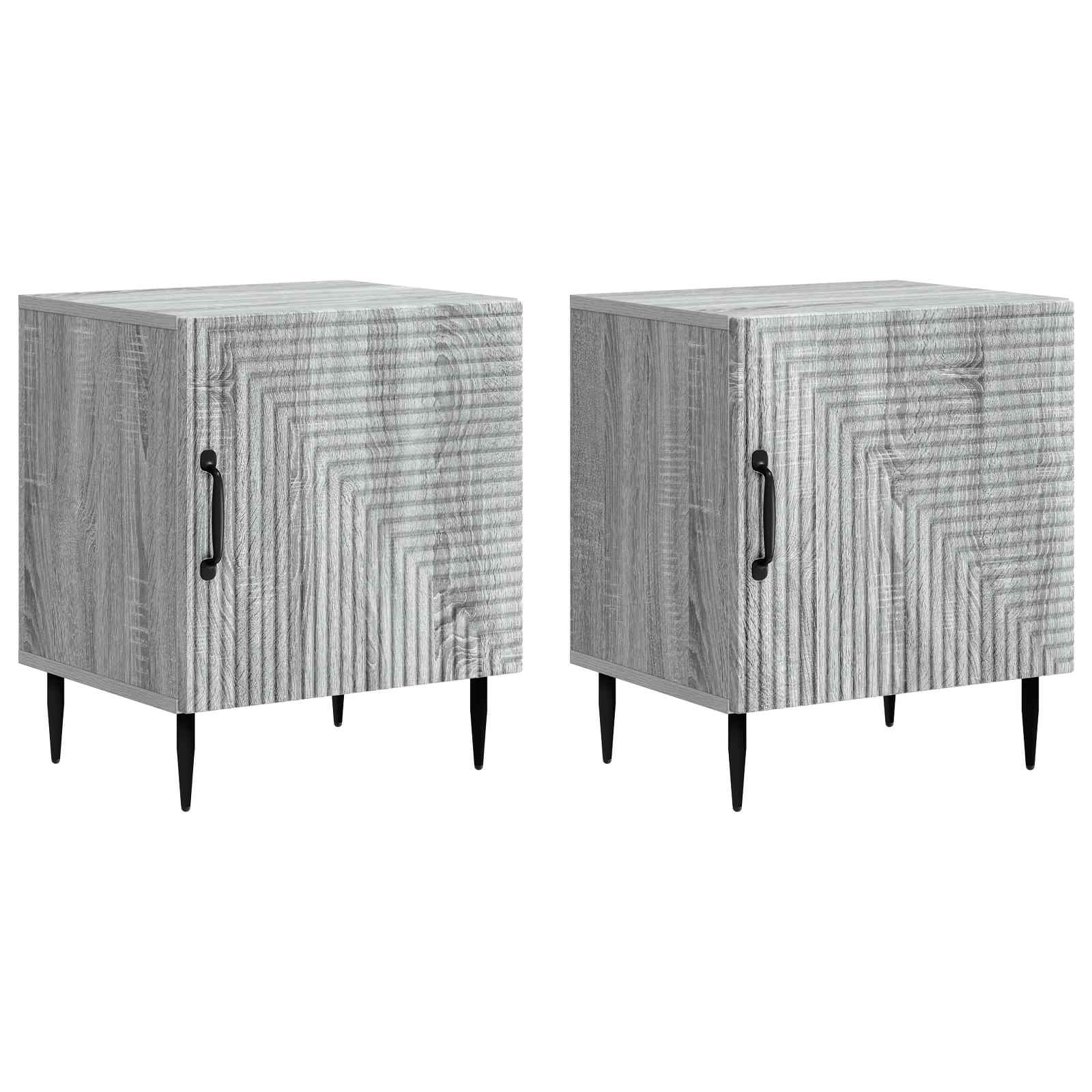 Nachtkastje 2 pcs Grijs sonoma 43 x 34,5 x 50 cm Bewerkt hout is nu te koop bij PeponiXL, paradijselijk wonen!
