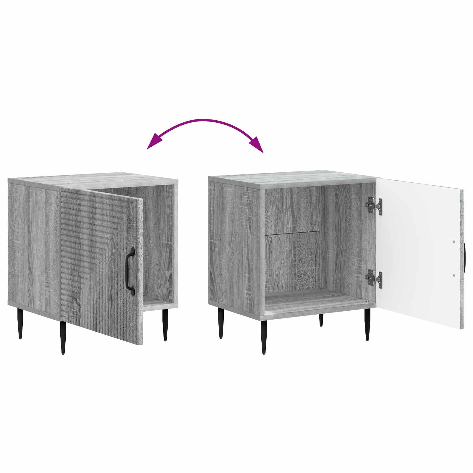 Nachtkastje 2 pcs Grijs sonoma 43 x 34,5 x 50 cm Bewerkt hout is nu te koop bij PeponiXL, paradijselijk wonen!